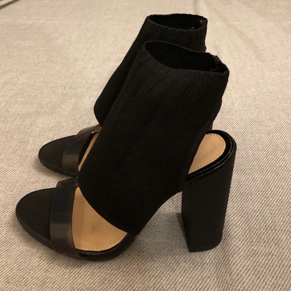 Zara Woman Open Toe Block Heels, Size Euro 37 (US 6.5) - Picture 1 of 10